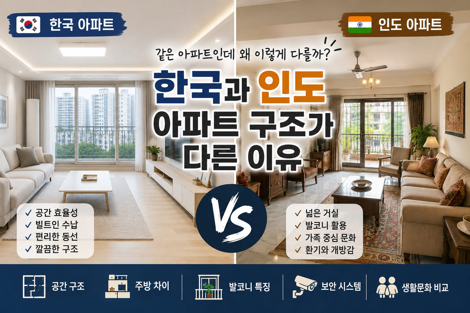 한국과 인도의 아파트 구조